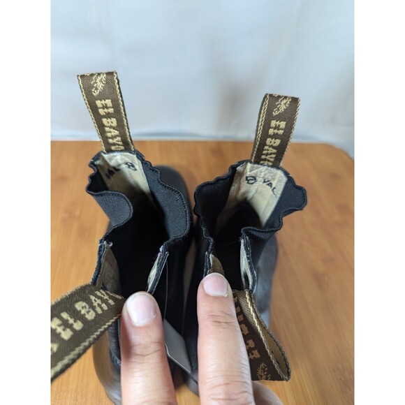 Vintage El Bayo Black Leather Mens Ankle Boots US Size 8 Pull-on Dress (Y05) - Picture 5 of 12